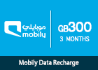 Mobily Data recharge 300 GB - 3 Months
