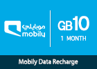 Mobily Data recharge 10 GB - 1 Month
