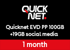 QUICKNet EVD PP - 100GB + 19GB Social Media for 1 Month.