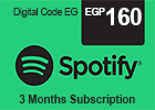 Spotify 3 Months Subscription 160 EGP Digital Code (Egypt Store)
