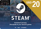 Steam Wallet Card - USD 20 (Bahrain Store).