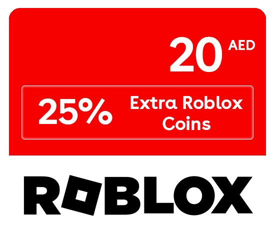 بطاقة روبلوكس 20 درهم (المتجر اﻹماراتي) بالاضافة ل25 فى المائة من عملات روبلوكس 