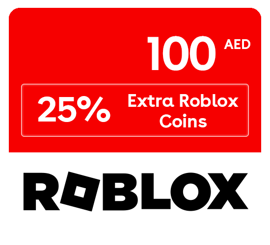بطاقة روبلوكس 100 درهم (المتجر اﻹماراتي) بالاضافة ل25 فى المائة من عملات روبلوكس 